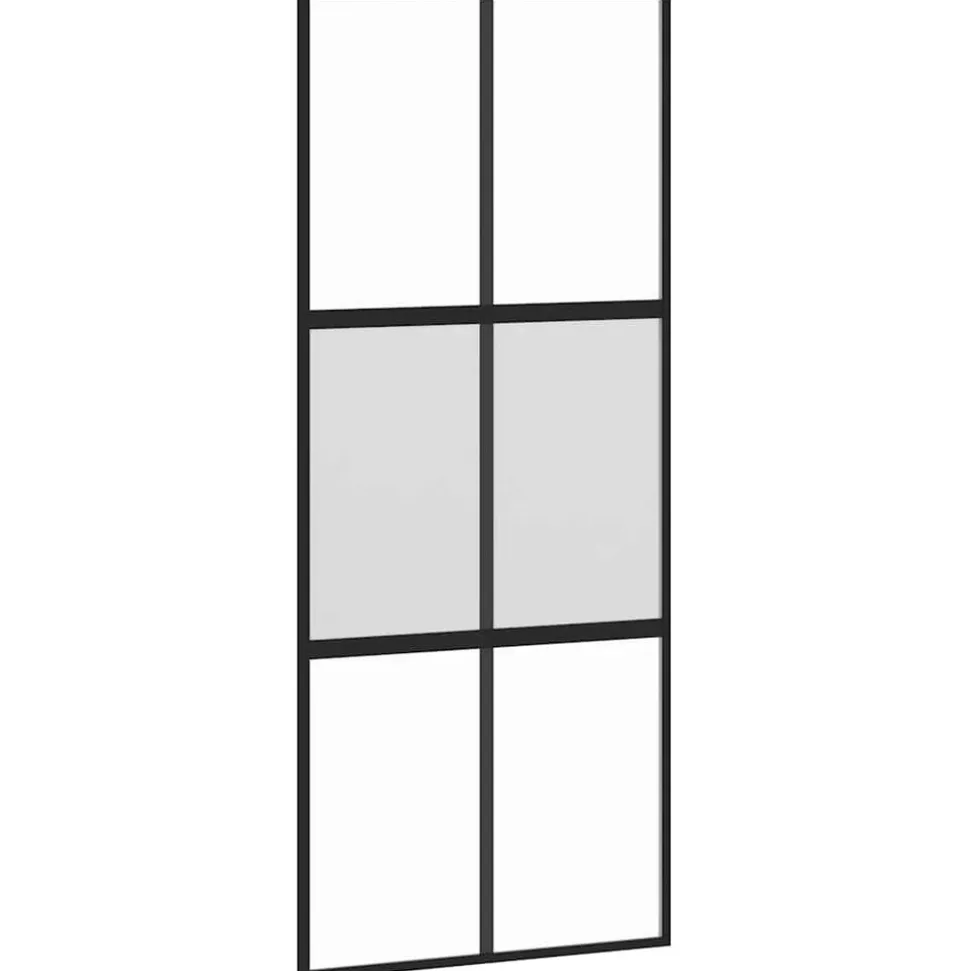 VIDAXL - Porte coulissante kit de quincaillerie trempé verre aluminium