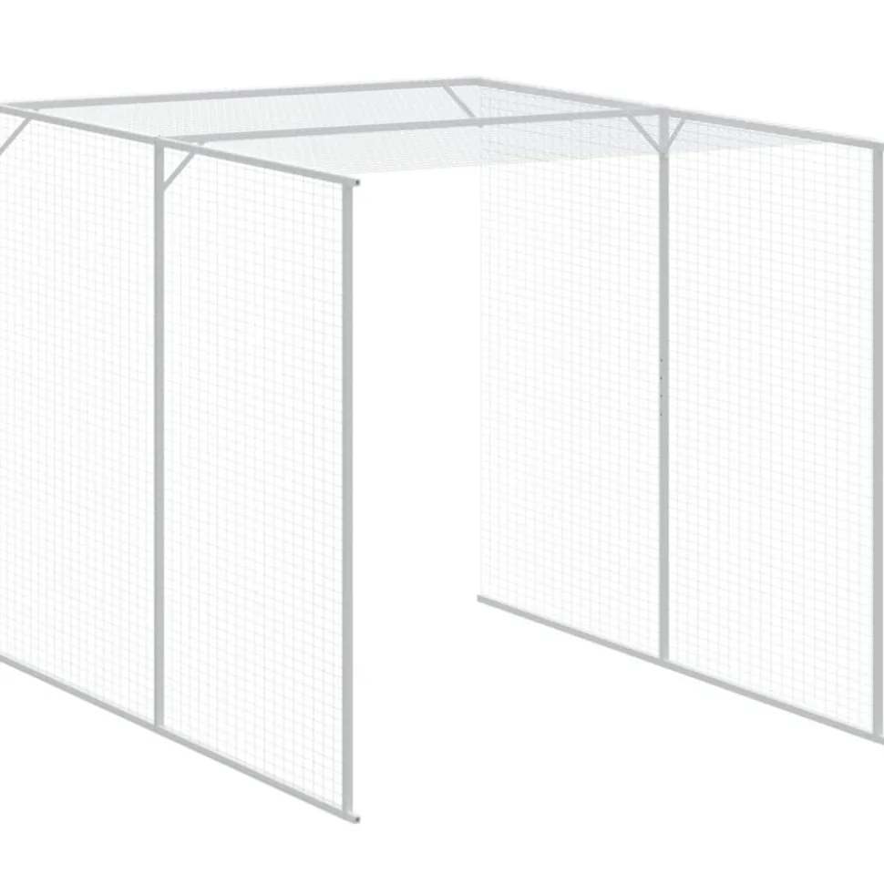 VIDAXL - Poulailler avec cour anthracite 165x455x181 cm acier galvanisé