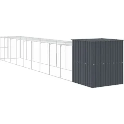 VIDAXL - Poulailler avec cour anthracite 165x1067x181 cm acier galvanisé