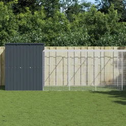 VIDAXL - Poulailler avec cour anthracite 165x1271x181 cm acier galvanisé