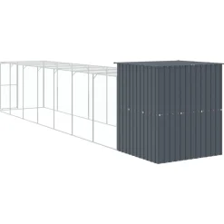 VIDAXL - Poulailler avec cour anthracite 165x863x181 cm acier galvanisé
