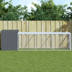 VIDAXL - Poulailler avec cour anthracite 110x405x110 cm acier galvanisé