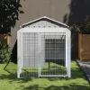 VIDAXL - Poulailler avec cour gris clair 117x201x123 cm acier galvanisé