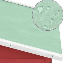 VIDAXL - Poulailler avec nichoir rouge et blanc bois de sapin massif