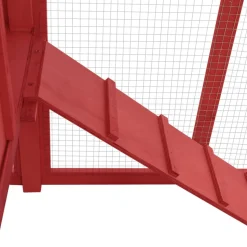 VIDAXL - Poulailler avec nichoir rouge et blanc bois de sapin massif