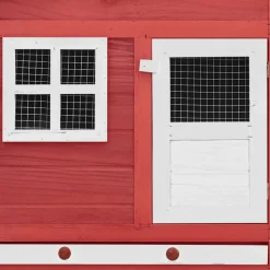 VIDAXL - Poulailler avec nichoir rouge et blanc bois de sapin massif