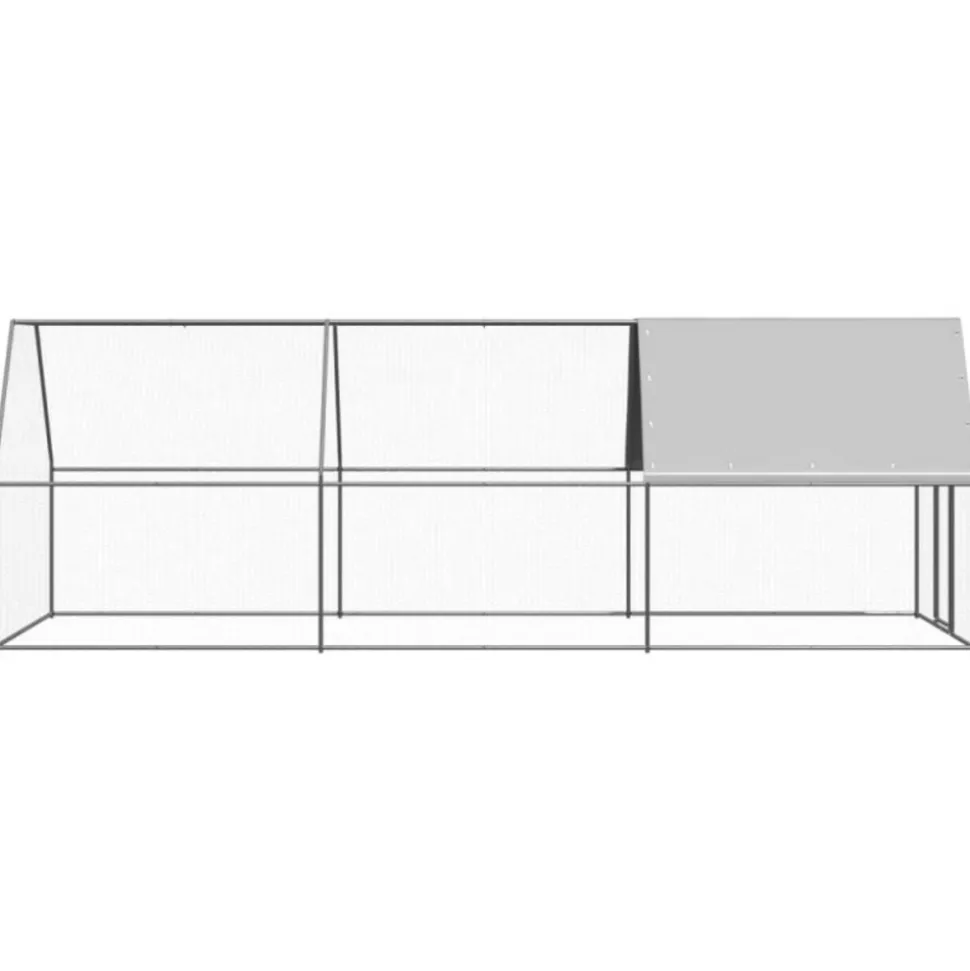 VIDAXL - Poulailler d extérieur 2x6x2 m acier galvanisé