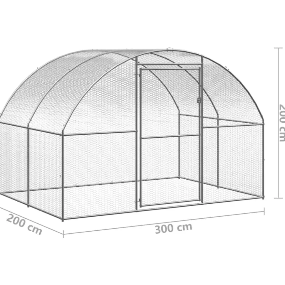 VIDAXL - Poulailler d extérieur 3x2x2 m acier galvanisé