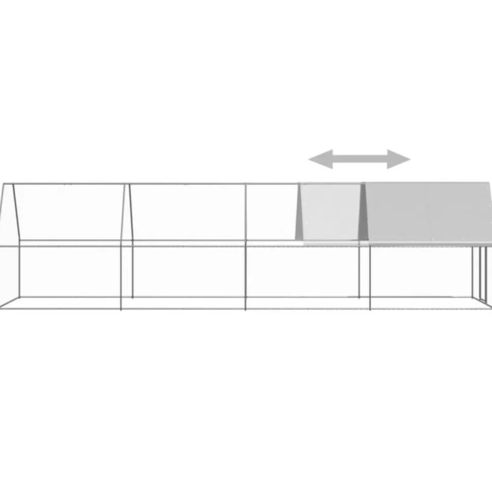 VIDAXL - Poulailler d extérieur 2x8x2 m acier galvanisé
