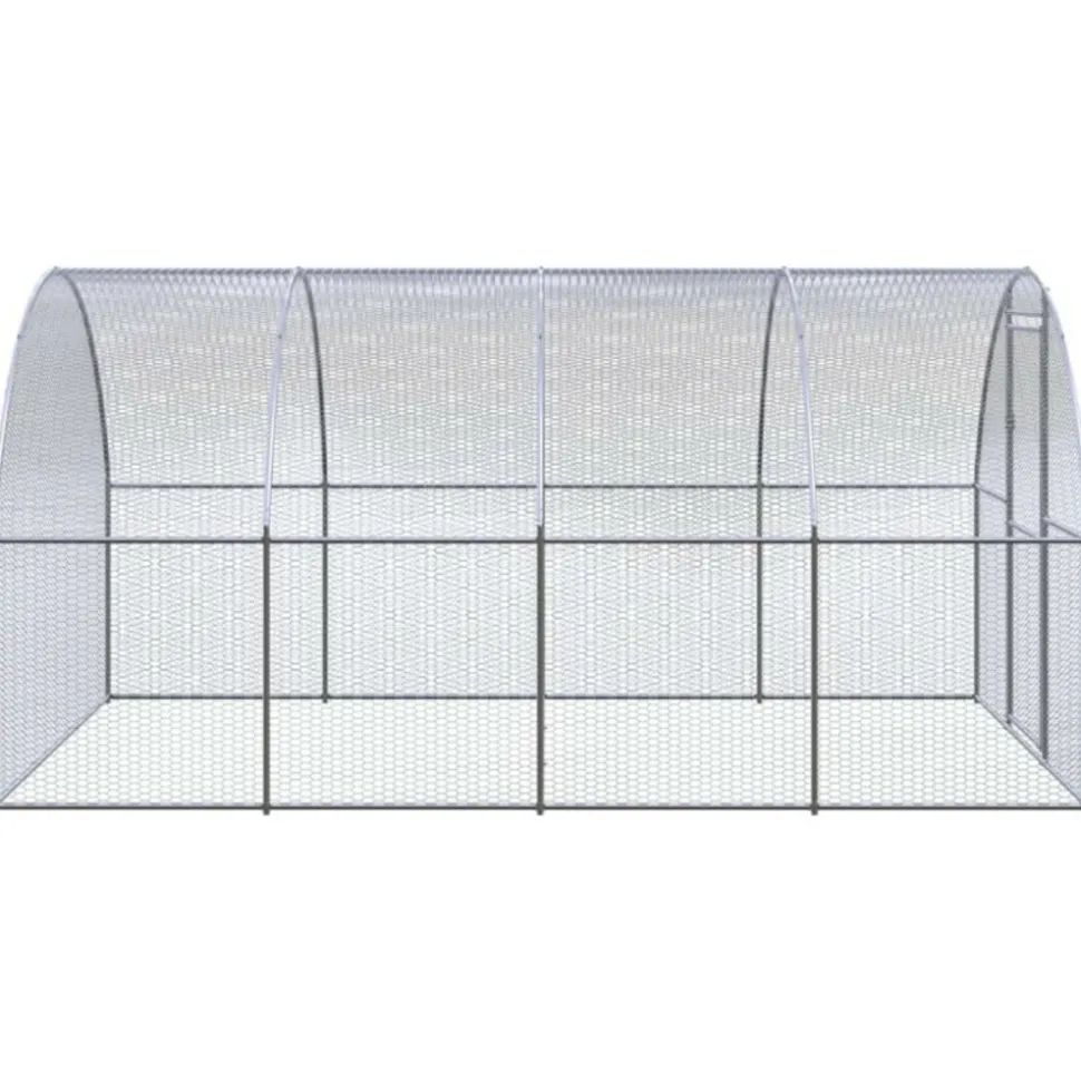 VIDAXL - Poulailler d extérieur 3x4x2 m acier galvanisé