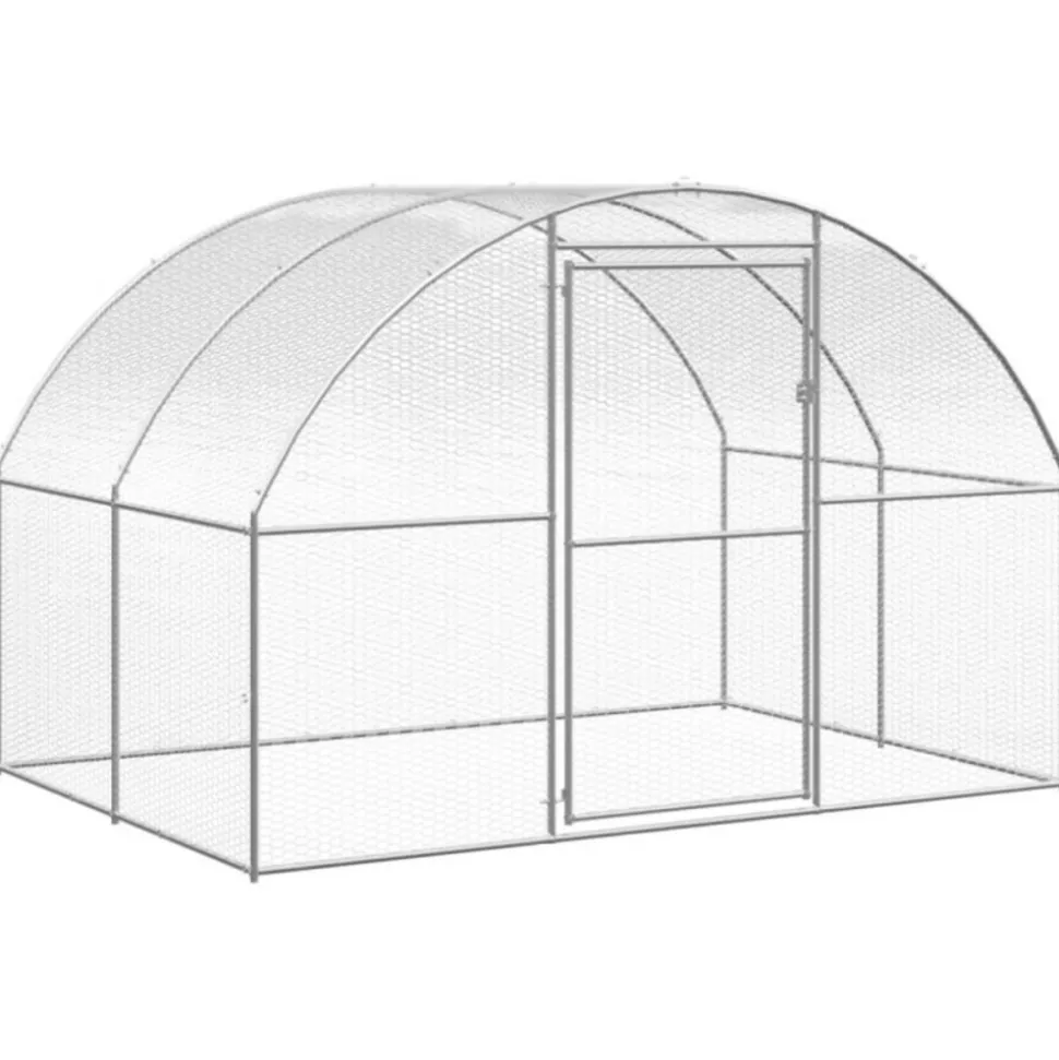 VIDAXL - Poulailler d extérieur 3x4x2 m acier galvanisé