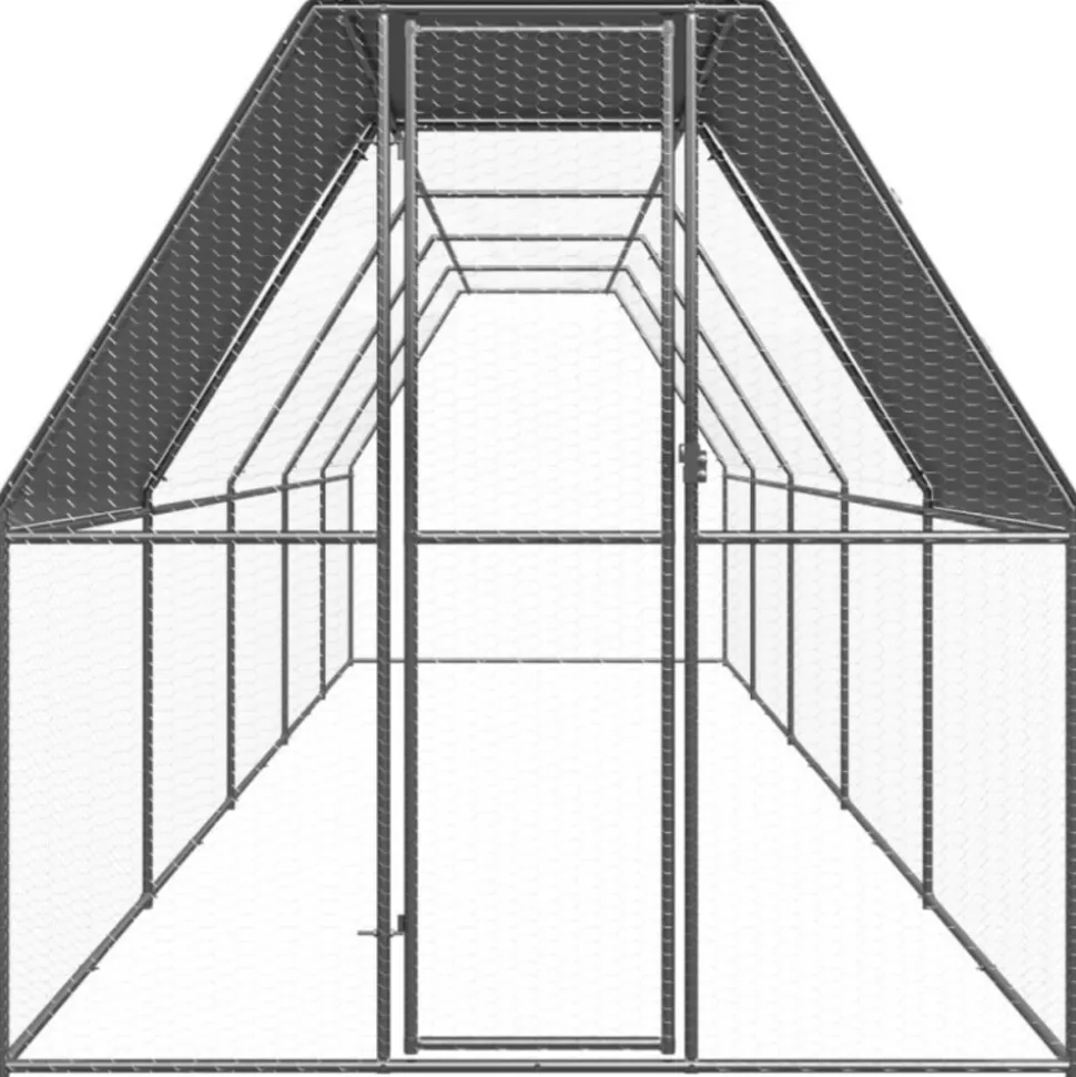 VIDAXL - Poulailler d extérieur 2x10x2 m acier galvanisé