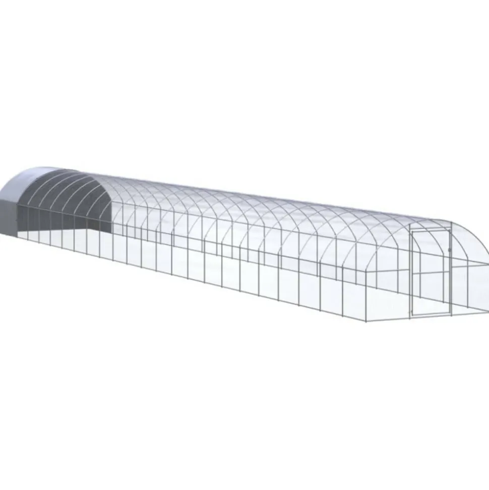 VIDAXL - Poulailler d extérieur 3x24x2 m acier galvanisé