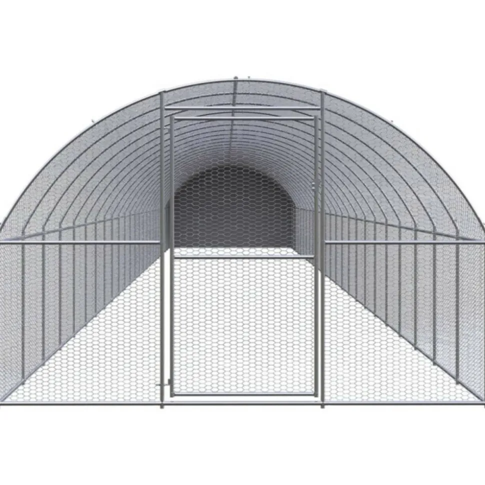 VIDAXL - Poulailler d extérieur 3x24x2 m acier galvanisé