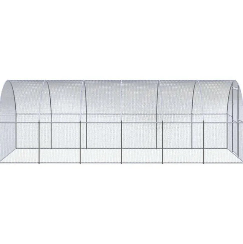 VIDAXL - Poulailler d extérieur 3x6x2 m acier galvanisé