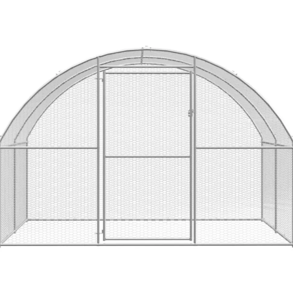 VIDAXL - Poulailler d extérieur 3x6x2 m acier galvanisé