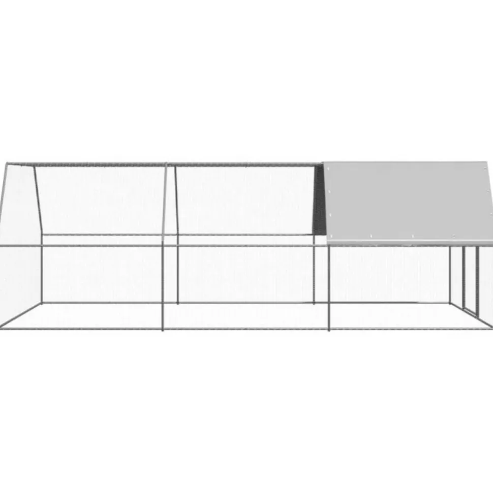 VIDAXL - Poulailler d extérieur 3x6x2 m acier galvanisé