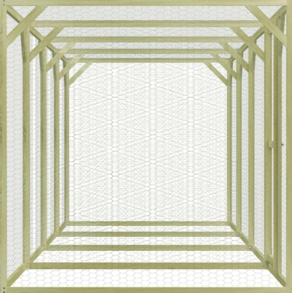 VIDAXL - Poulailler 1,5x6x1,5 m pinède imprégnée