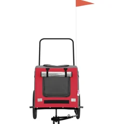 VIDAXL - Remorque de vélo pour animaux de compagnie rouge et gris
