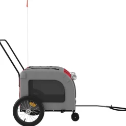 VIDAXL - Remorque de vélo pour animaux de compagnie rouge et gris