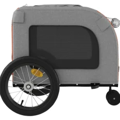 VIDAXL - Remorque de vélo pour animaux de compagnie rouge et gris