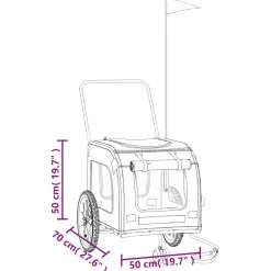 VIDAXL - Remorque de vélo pour animaux de compagnie rouge et gris