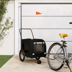 VIDAXL - Remorque de vélo pour animaux de compagnie noir