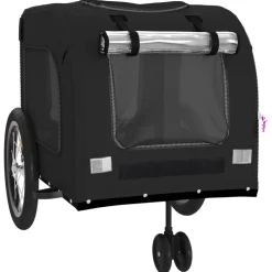 VIDAXL - Remorque de vélo pour animaux de compagnie noir