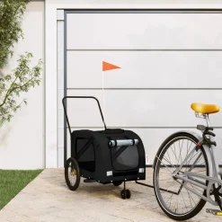 VIDAXL - Remorque de vélo pour animaux de compagnie noir