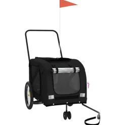 VIDAXL - Remorque de vélo pour animaux de compagnie noir