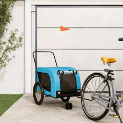 VIDAXL - Remorque de vélo pour animaux de compagnie bleu et noir