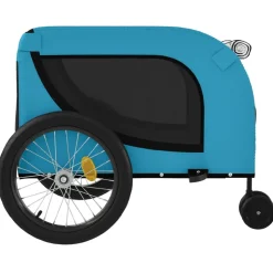VIDAXL - Remorque de vélo pour animaux de compagnie bleu et noir