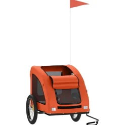 VIDAXL - Remorque de vélo pour animaux de compagnie orange