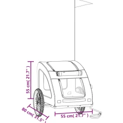 VIDAXL - Remorque de vélo pour animaux de compagnie orange