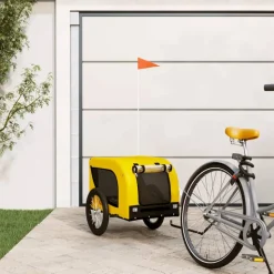 VIDAXL - Remorque de vélo pour animaux de compagnie jaune et noir