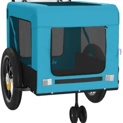 VIDAXL - Remorque de vélo pour animaux de compagnie bleu et noir
