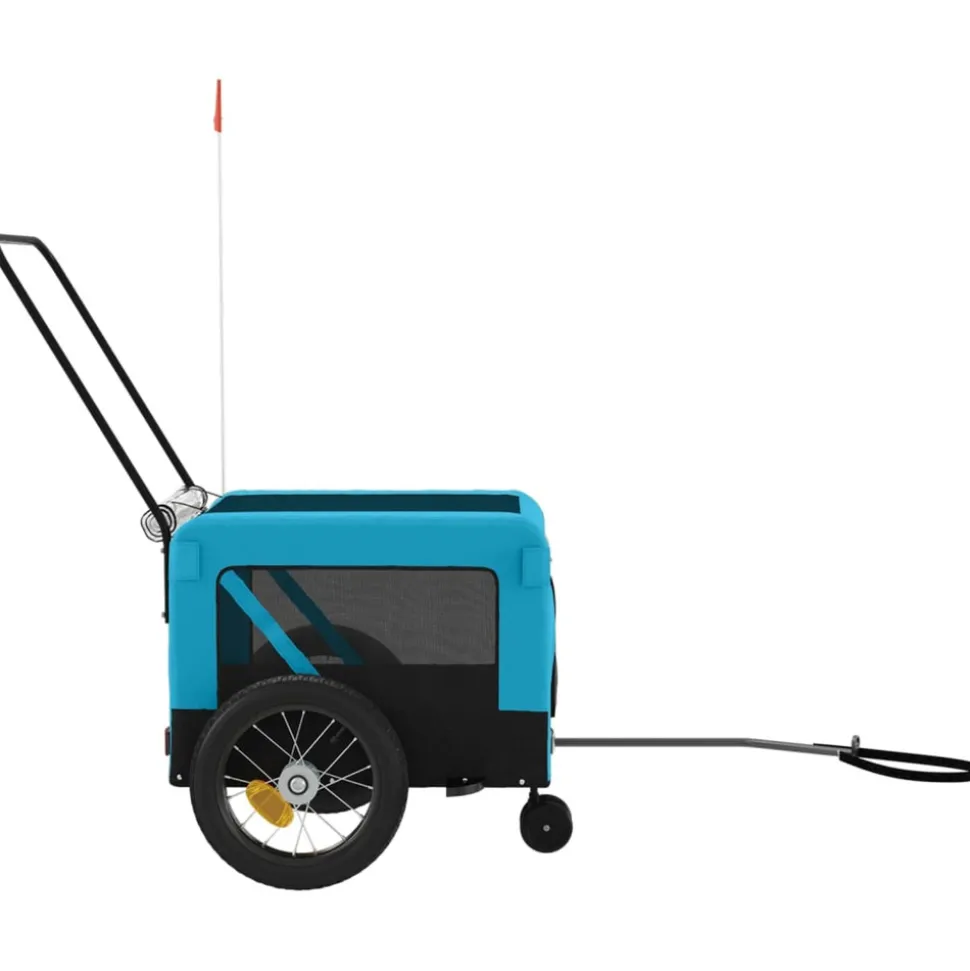 VIDAXL - Remorque de vélo pour animaux de compagnie bleu et noir