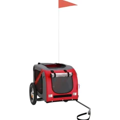 VIDAXL - Remorque de vélo pour animaux de compagnie rouge et gris