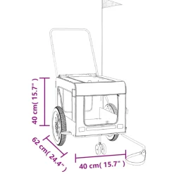 VIDAXL - Remorque de vélo pour animaux de compagnie bleu et noir