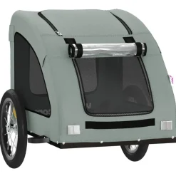 VIDAXL - Remorque de vélo pour animaux de compagnie gris