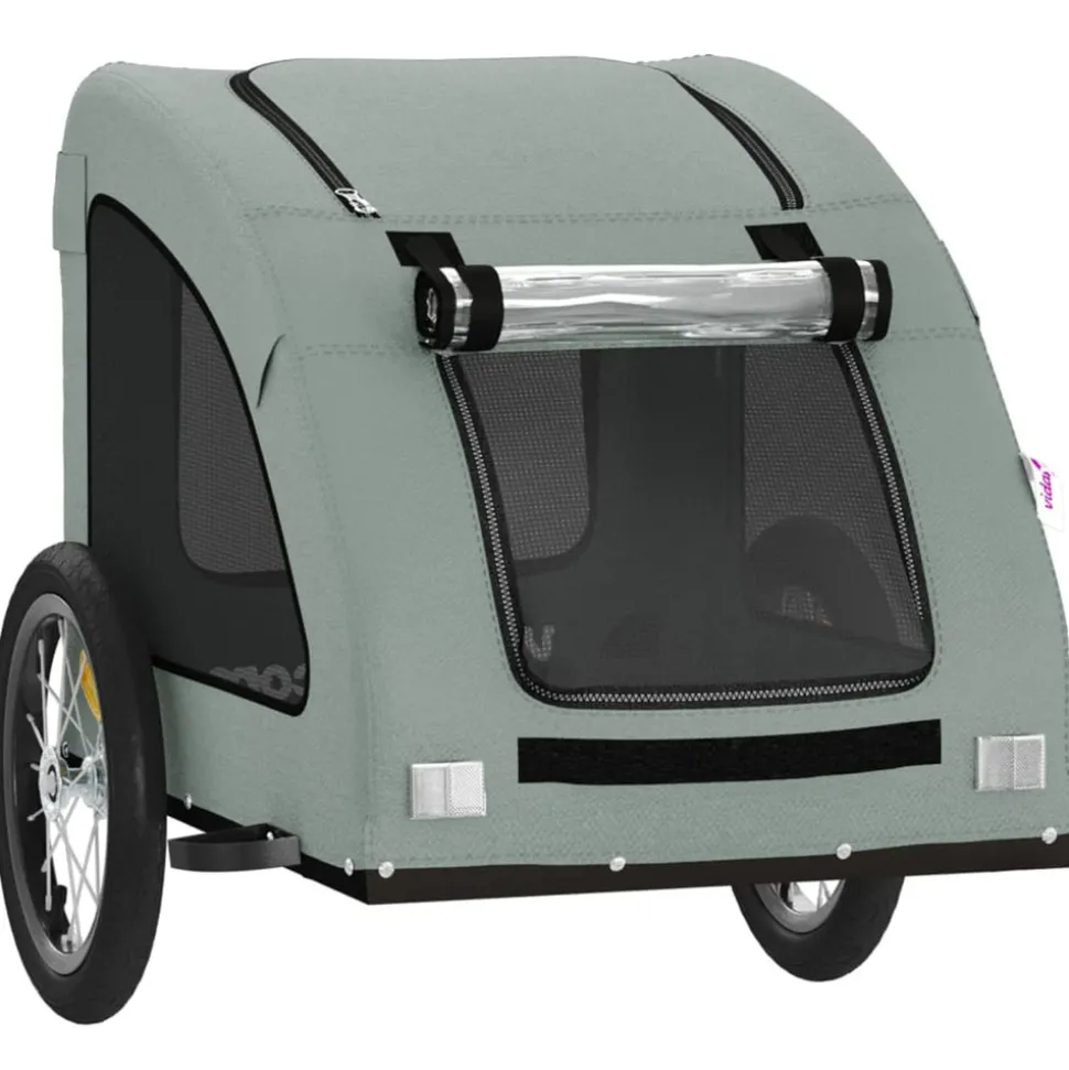 VIDAXL - Remorque de vélo pour animaux de compagnie gris