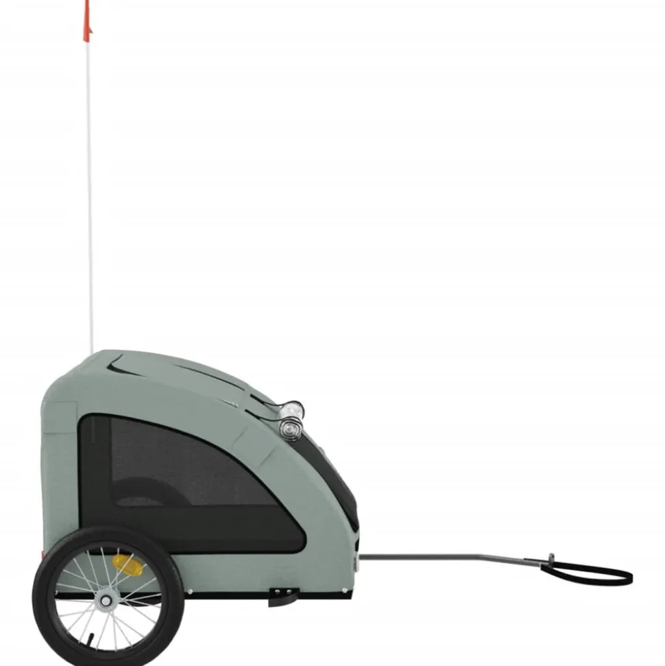 VIDAXL - Remorque de vélo pour animaux de compagnie gris