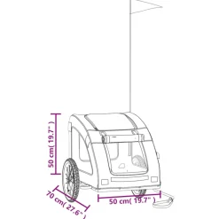 VIDAXL - Remorque de vélo pour animaux de compagnie gris