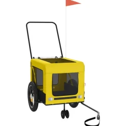 VIDAXL - Remorque de vélo pour animaux de compagnie jaune et noir