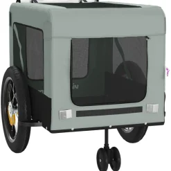 VIDAXL - Remorque de vélo pour animaux de compagnie gris et noir