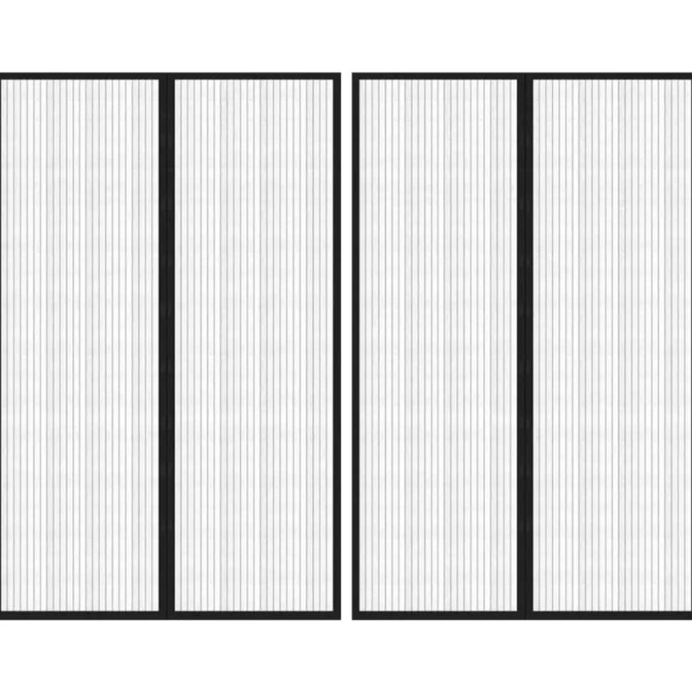 VIDAXL - Rideaux de porte anti-insectes 2 pcs et aimants noir 220x130 cm