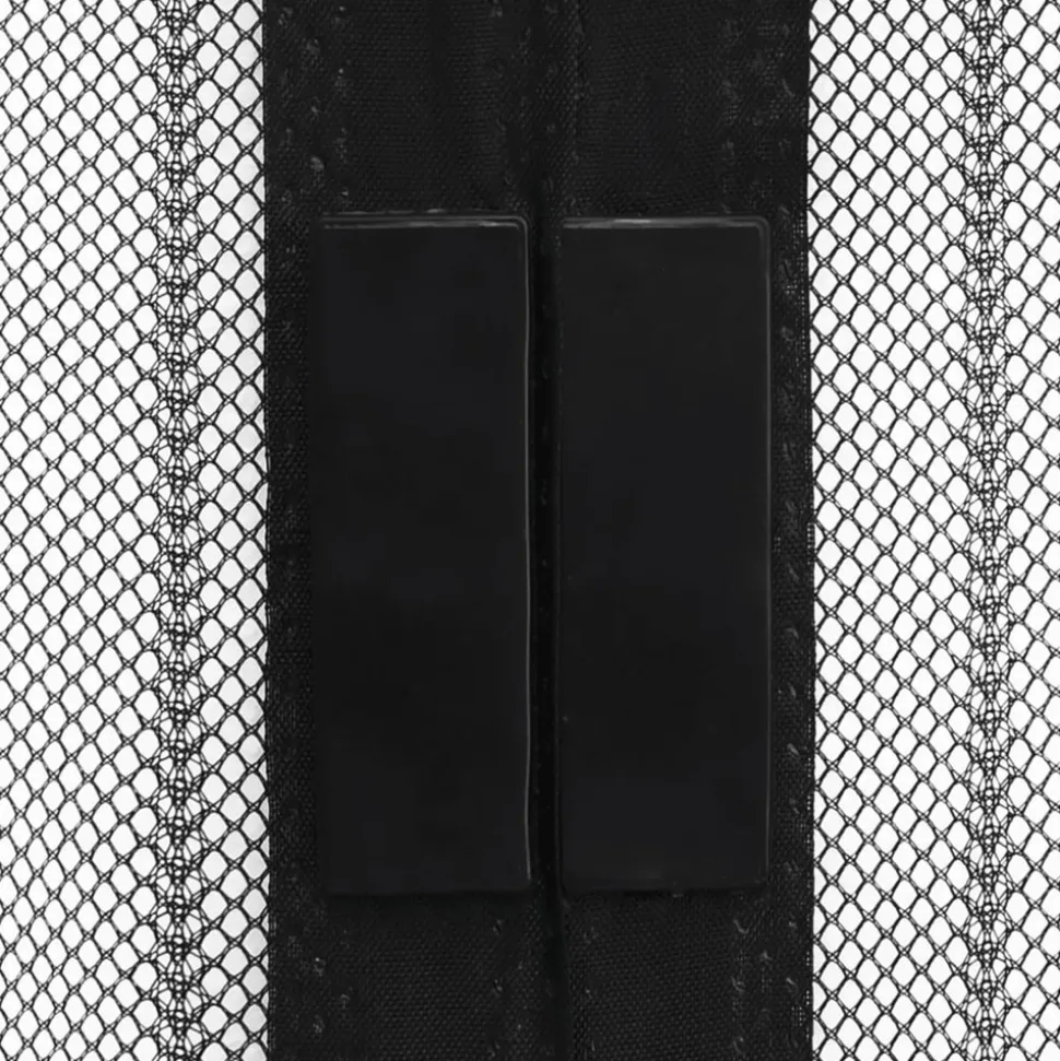 VIDAXL - Rideaux de porte anti-insectes 2 pcs et aimants noir 220x130 cm