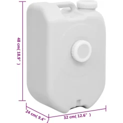 VIDAXL - Réservoir d'eau portable avec adaptateur 24 l gris