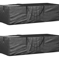 VIDAXL - Sacs de rangement pour coussins de jardin 2 pcs noir