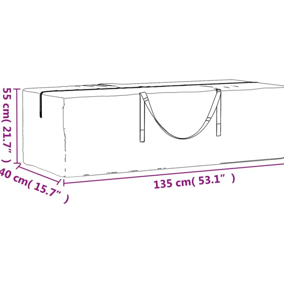 VIDAXL - Sacs de rangement pour coussins de jardin 2 pcs noir